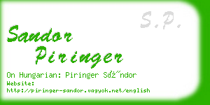 sandor piringer business card